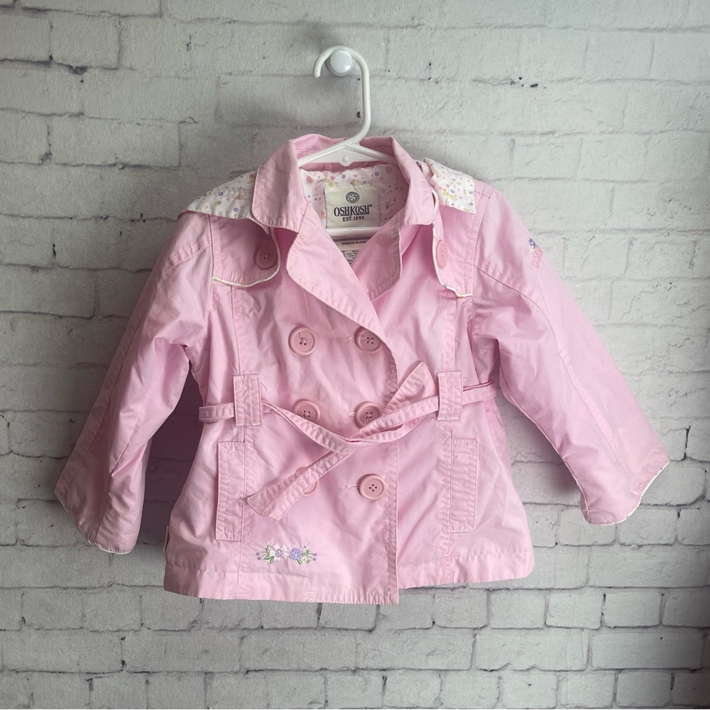 OshKosh size 18 months light pink double breasted trench coat